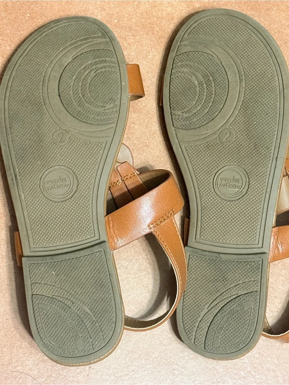 Wonder Nation Little Girls and Big Girls Braid Sandals Size 2